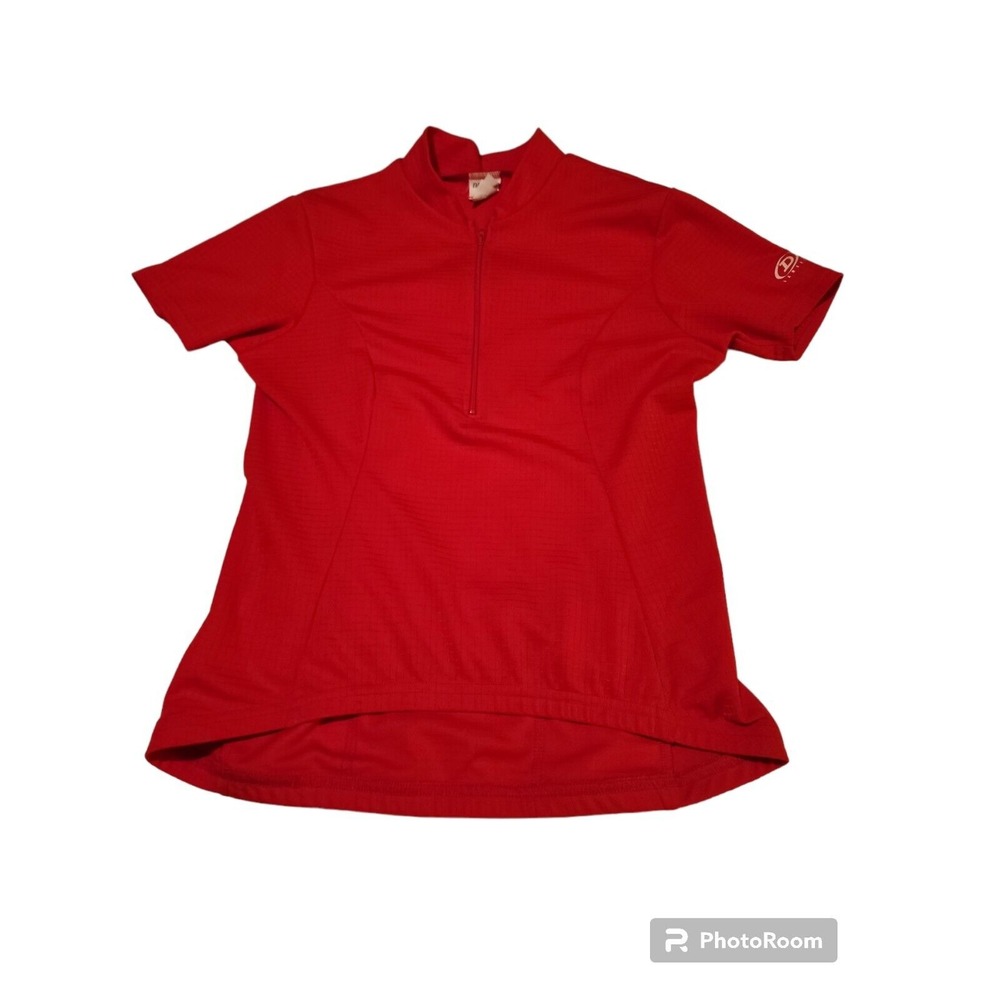 Danskin Canari Cycling Jersey Top Half Zip Short Sleeve Athletic Red M